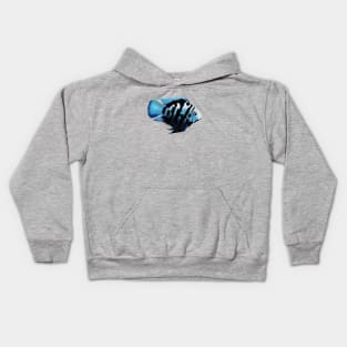 Polar Blue Cichlid Fish Kids Hoodie